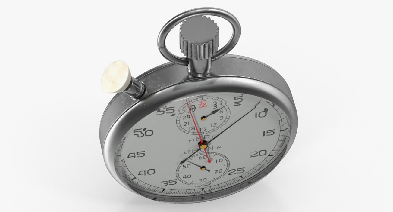 3D Stainless Steel Analogue Pocket Stopwatch