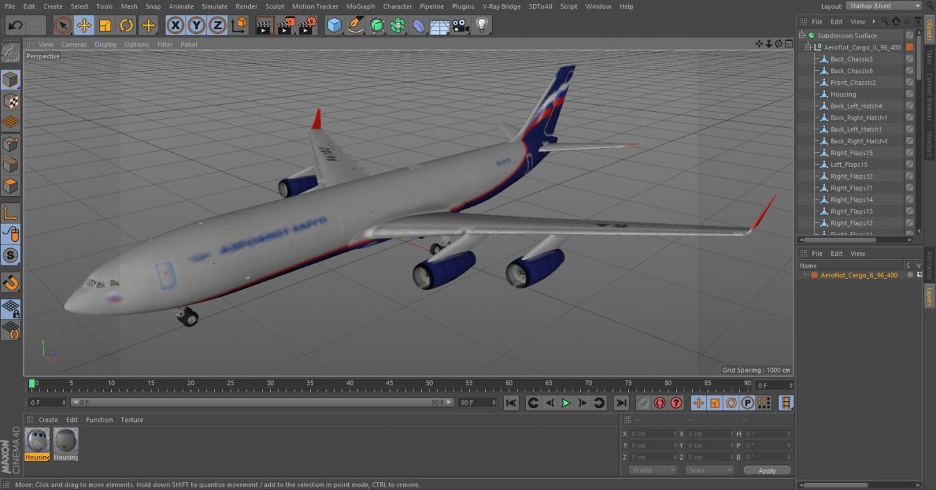 Aeroflot Cargo IL-96-400 3D model