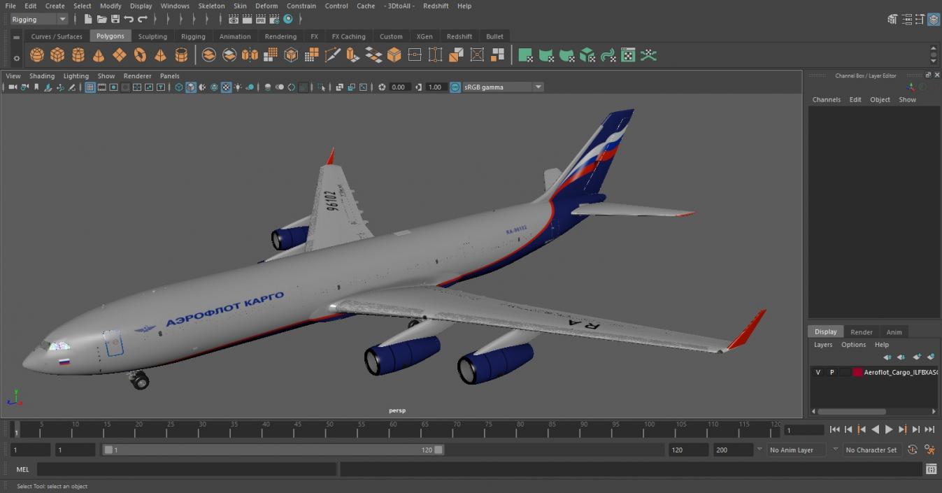 Aeroflot Cargo IL-96-400 3D model