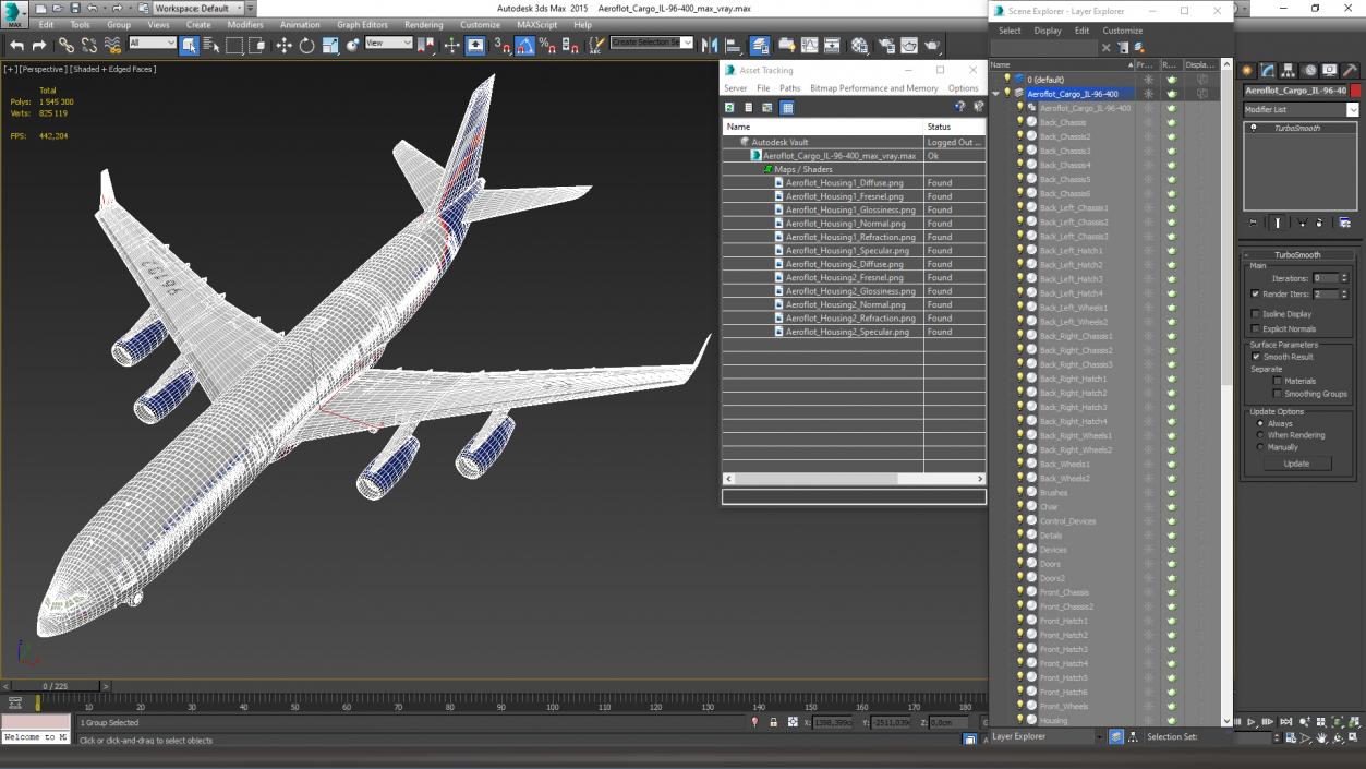 Aeroflot Cargo IL-96-400 3D model