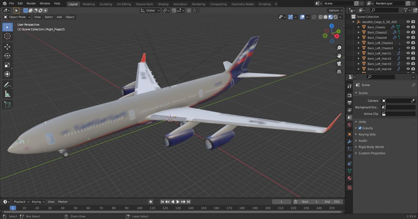 Aeroflot Cargo IL-96-400 3D model