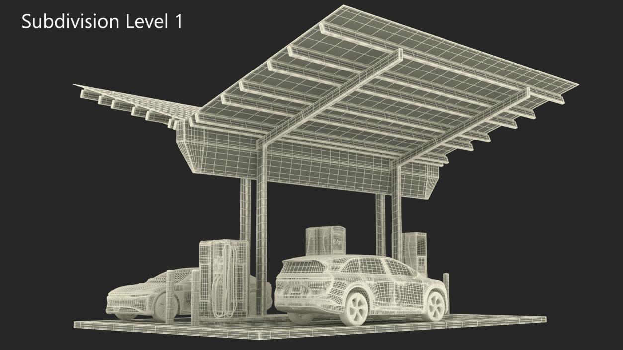 Lucid Electric Cars on EVgo Fast Charging Station 3D model