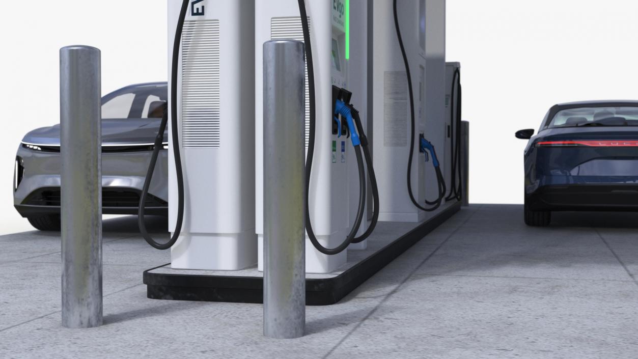 Lucid Electric Cars on EVgo Fast Charging Station 3D model