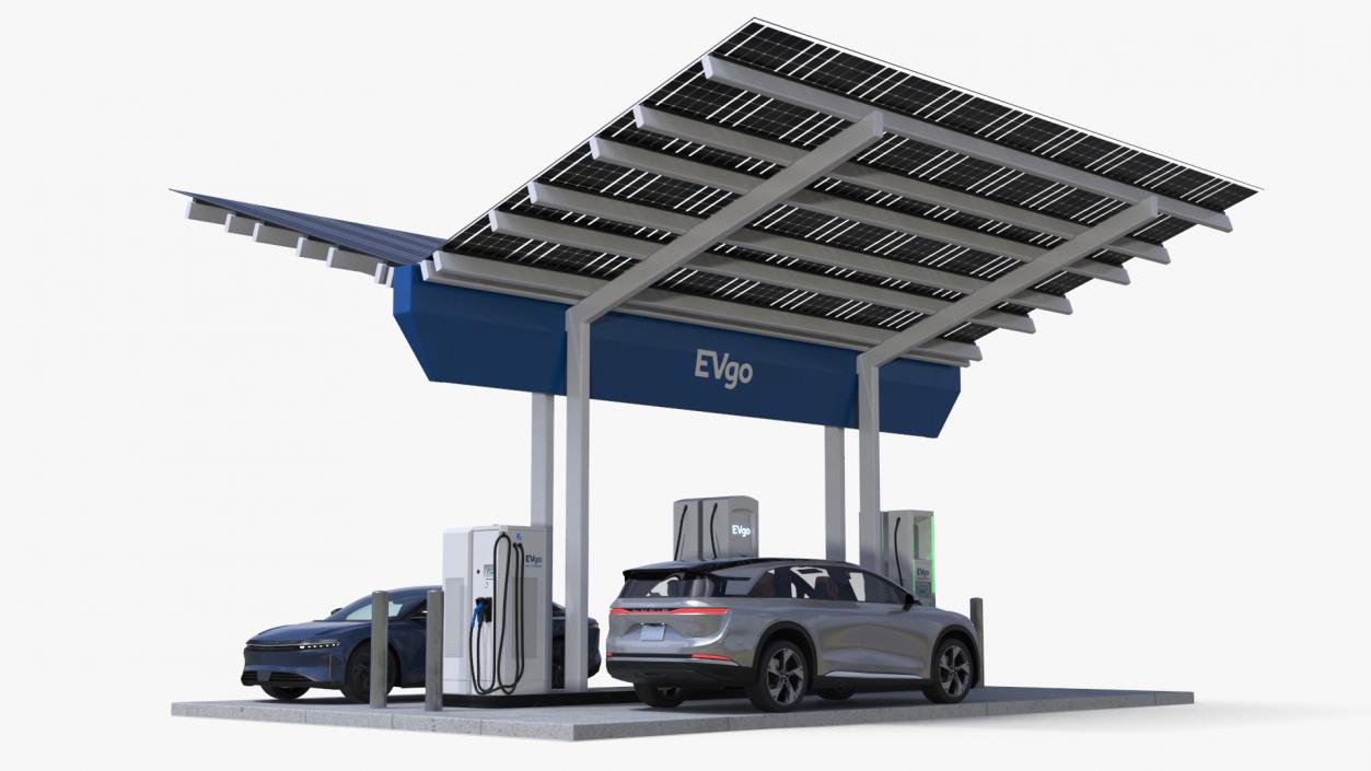 Lucid Electric Cars on EVgo Fast Charging Station 3D model