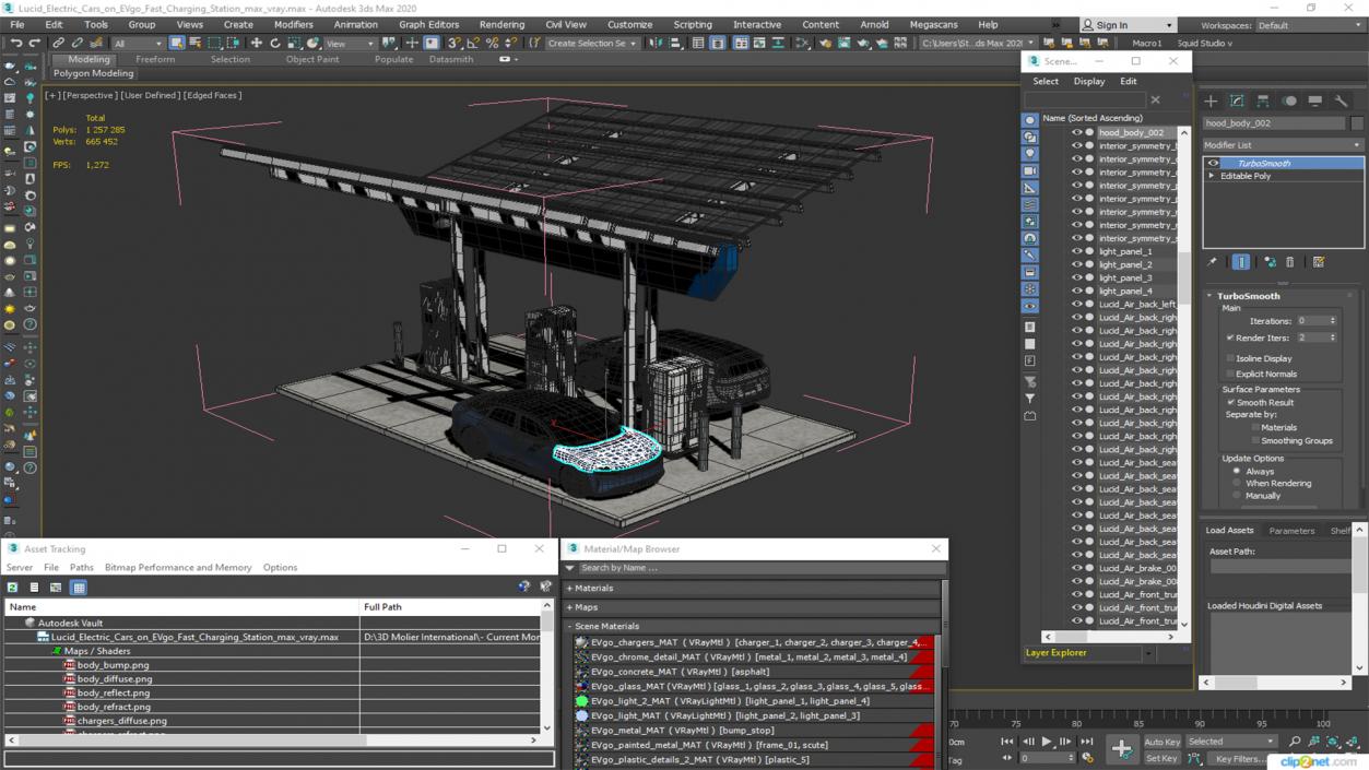 Lucid Electric Cars on EVgo Fast Charging Station 3D model