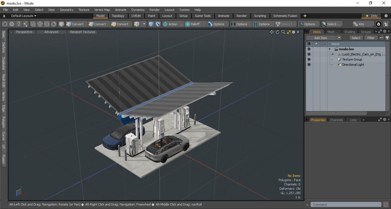 Lucid Electric Cars on EVgo Fast Charging Station 3D model