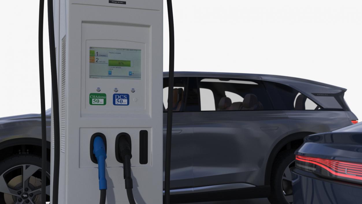 Lucid Electric Cars on EVgo Fast Charging Station 3D model