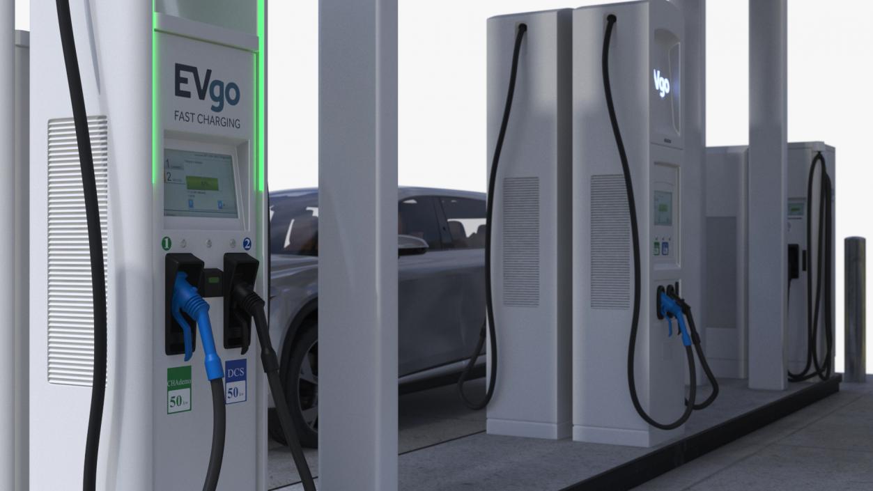 Lucid Electric Cars on EVgo Fast Charging Station 3D model