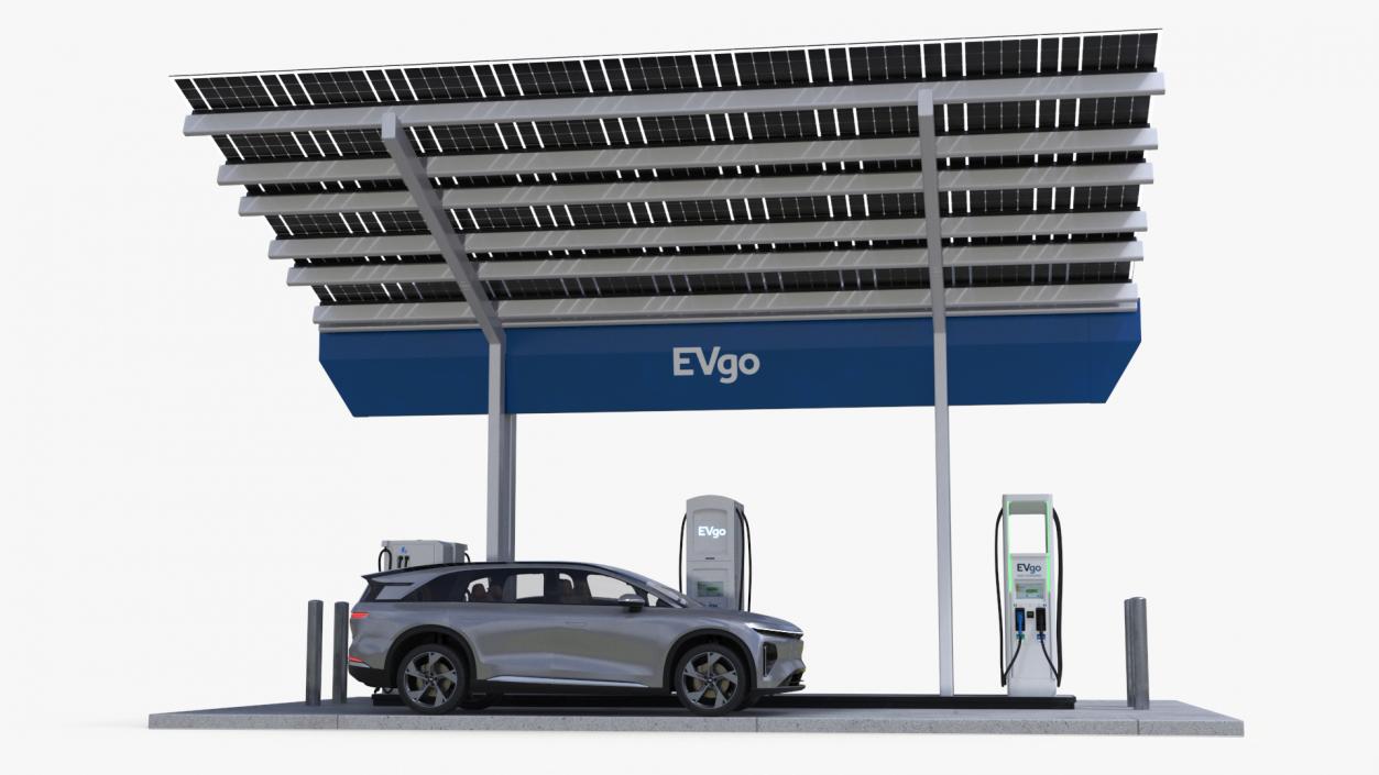 Lucid Electric Cars on EVgo Fast Charging Station 3D model