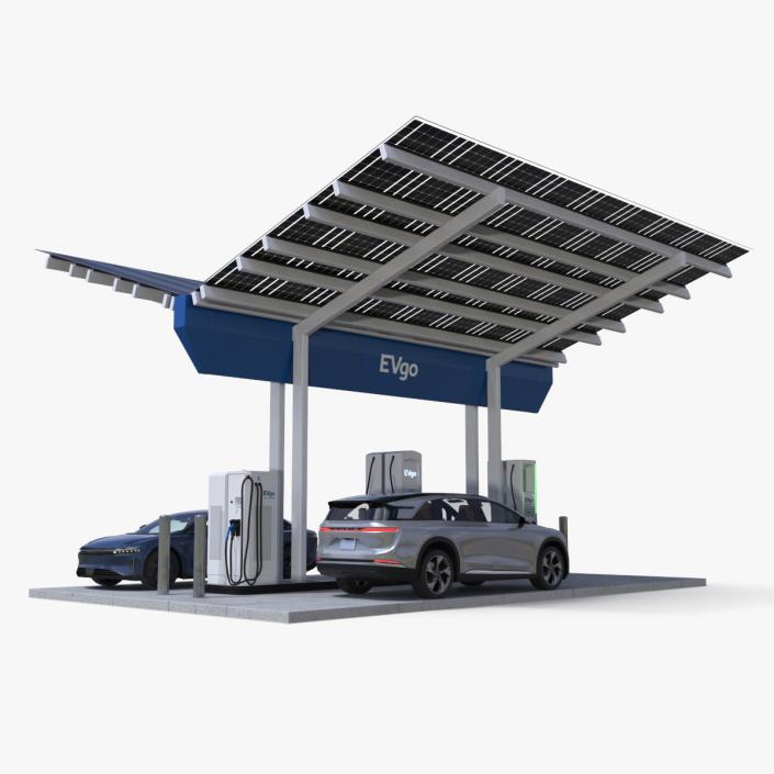 Lucid Electric Cars on EVgo Fast Charging Station 3D model