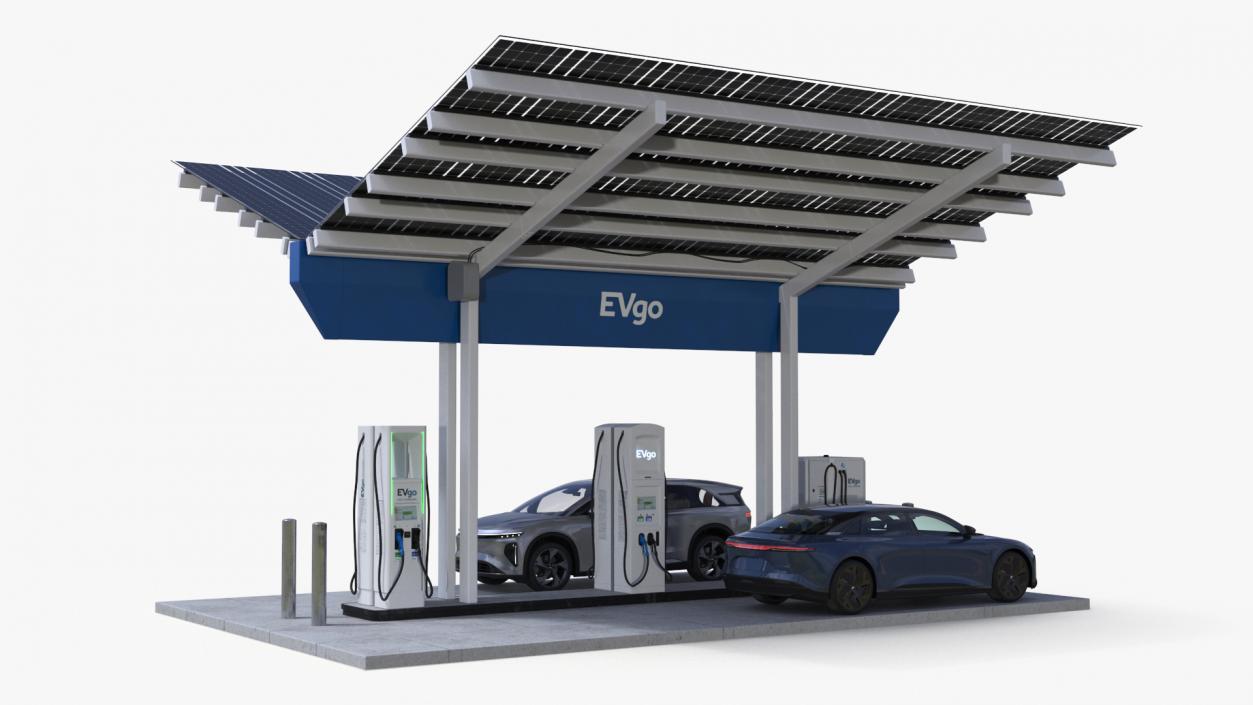 Lucid Electric Cars on EVgo Fast Charging Station 3D model