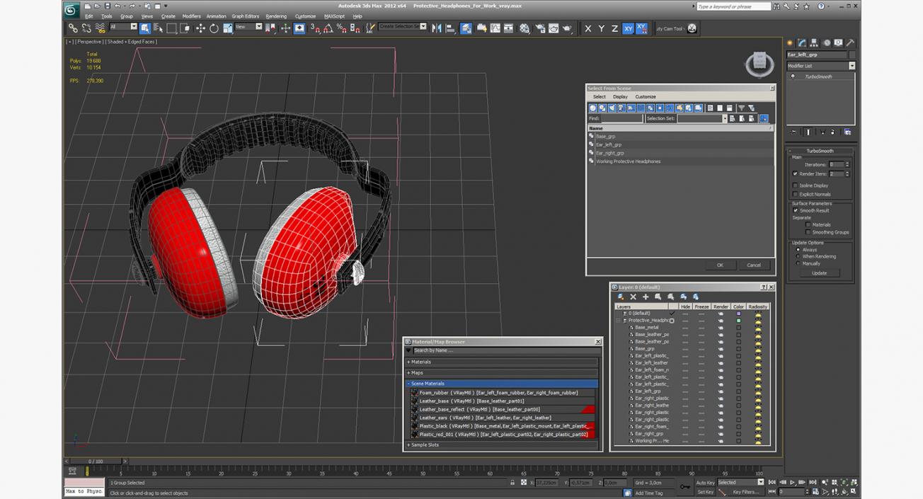 3D model Protective Headphones For Work