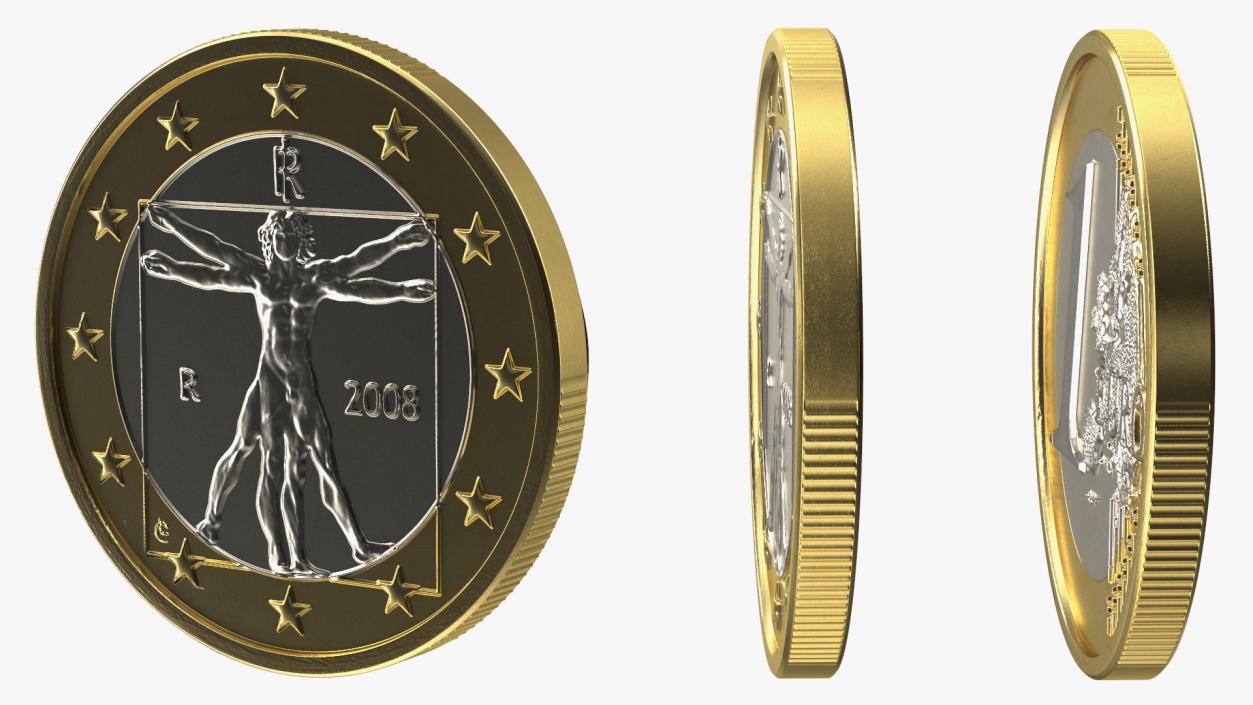 Italian 1 Euro Coin 3D model