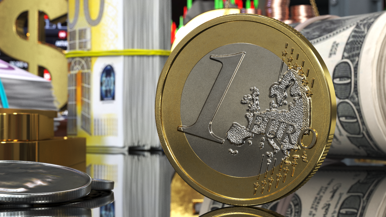 Italian 1 Euro Coin 3D model