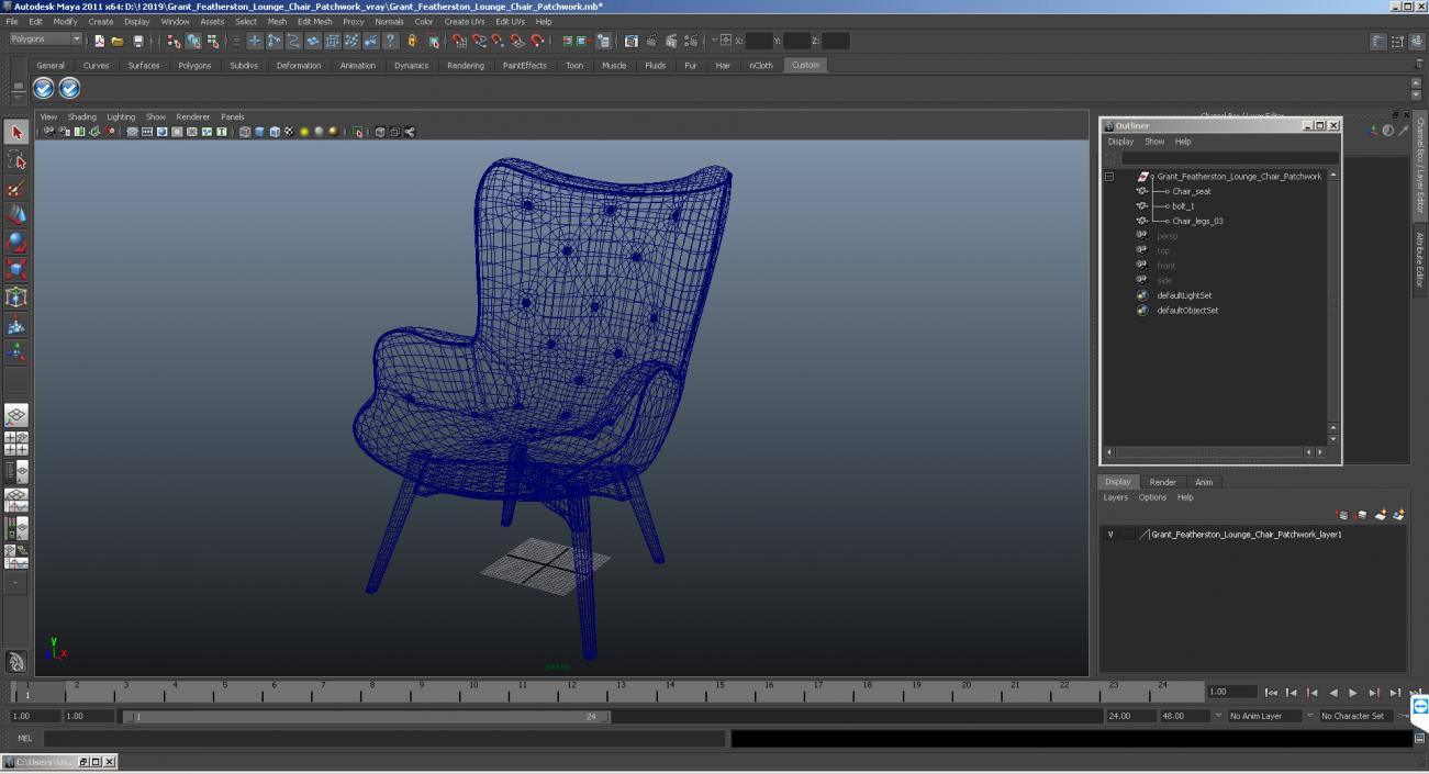 3D model Grant Featherston Lounge Chair Patchwork