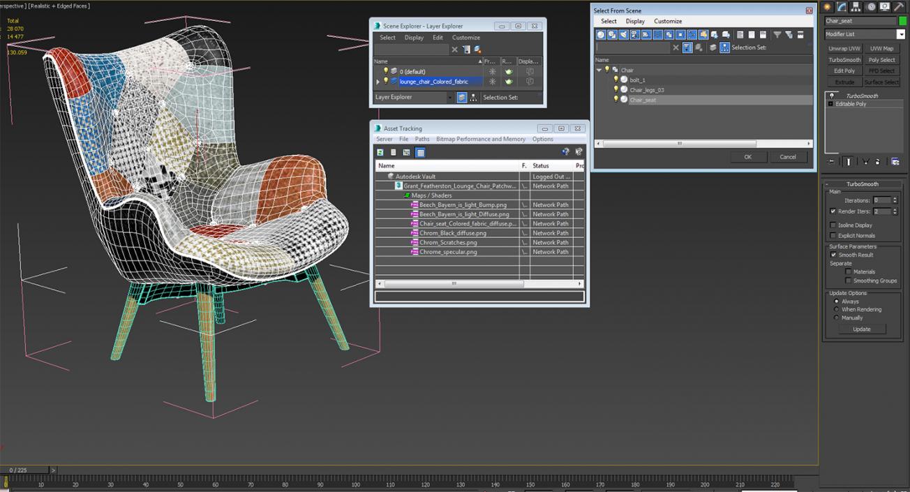 3D model Grant Featherston Lounge Chair Patchwork