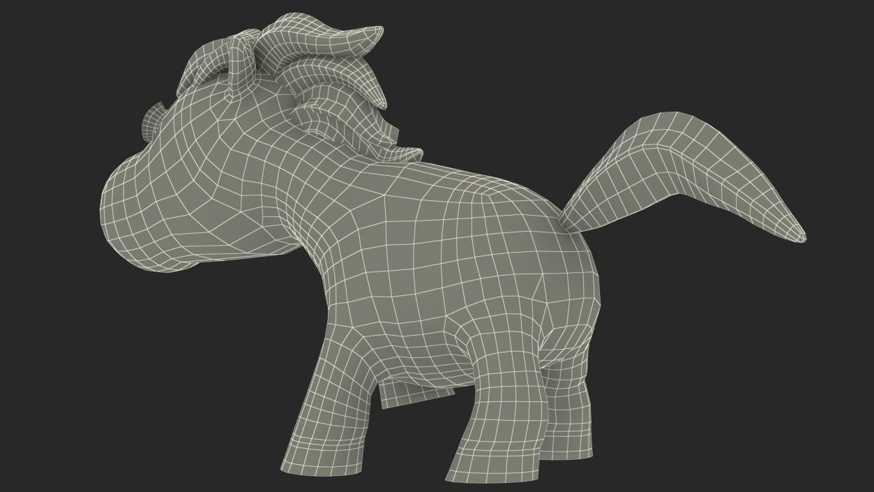 Cartoon White Horse Walking Pose 3D