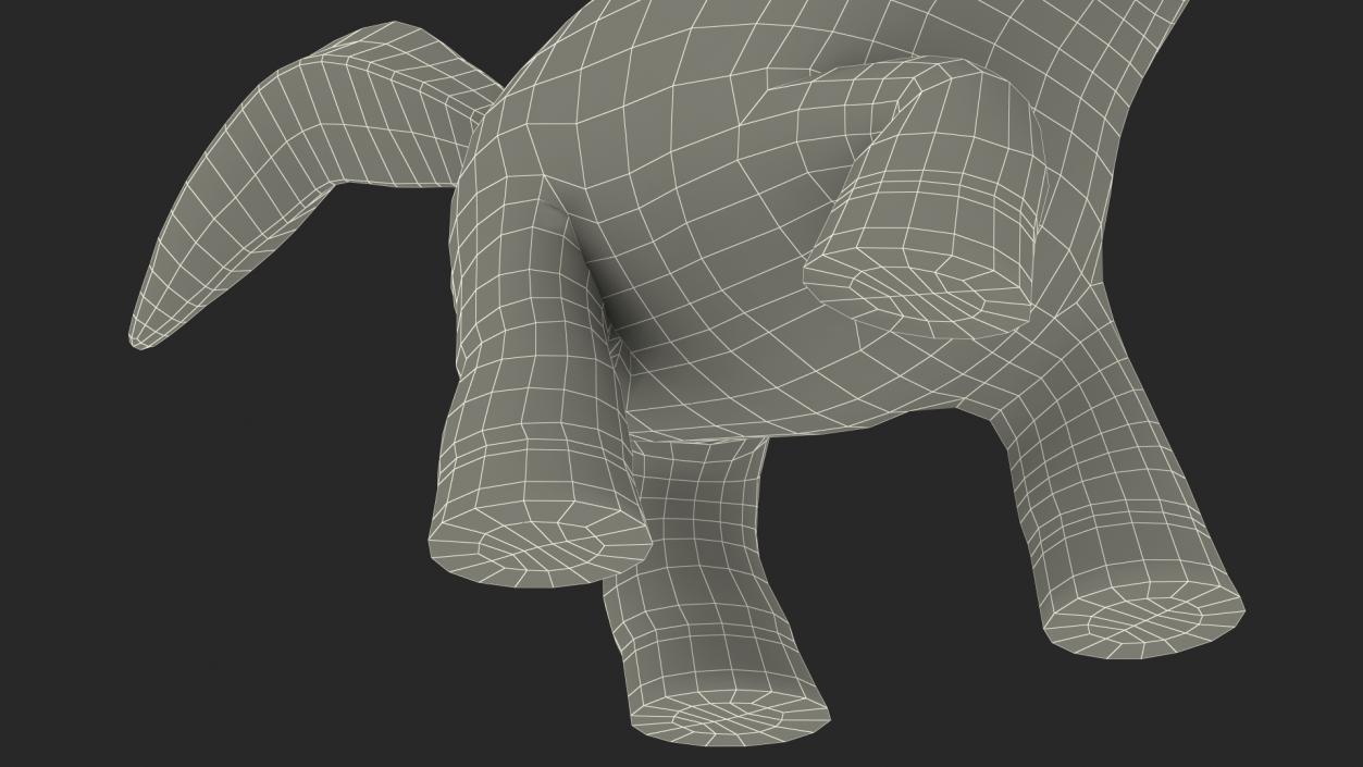 Cartoon White Horse Walking Pose 3D