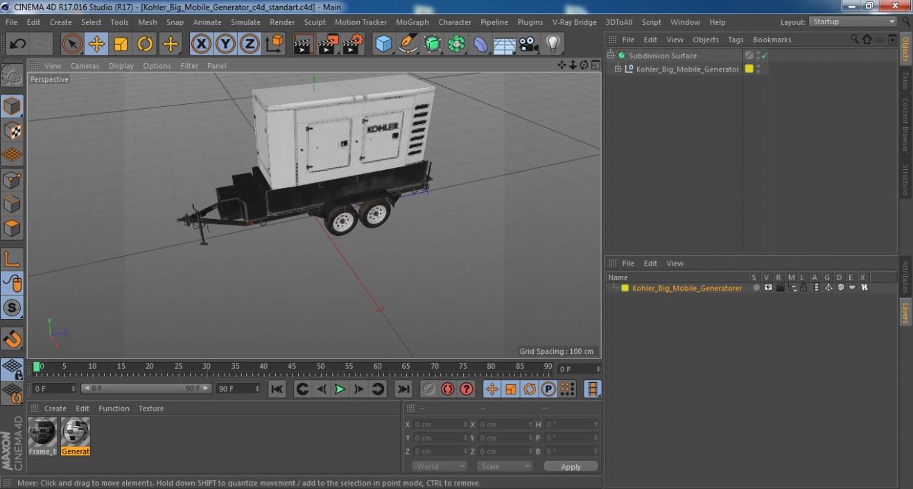 Kohler Big Mobile Generator 3D