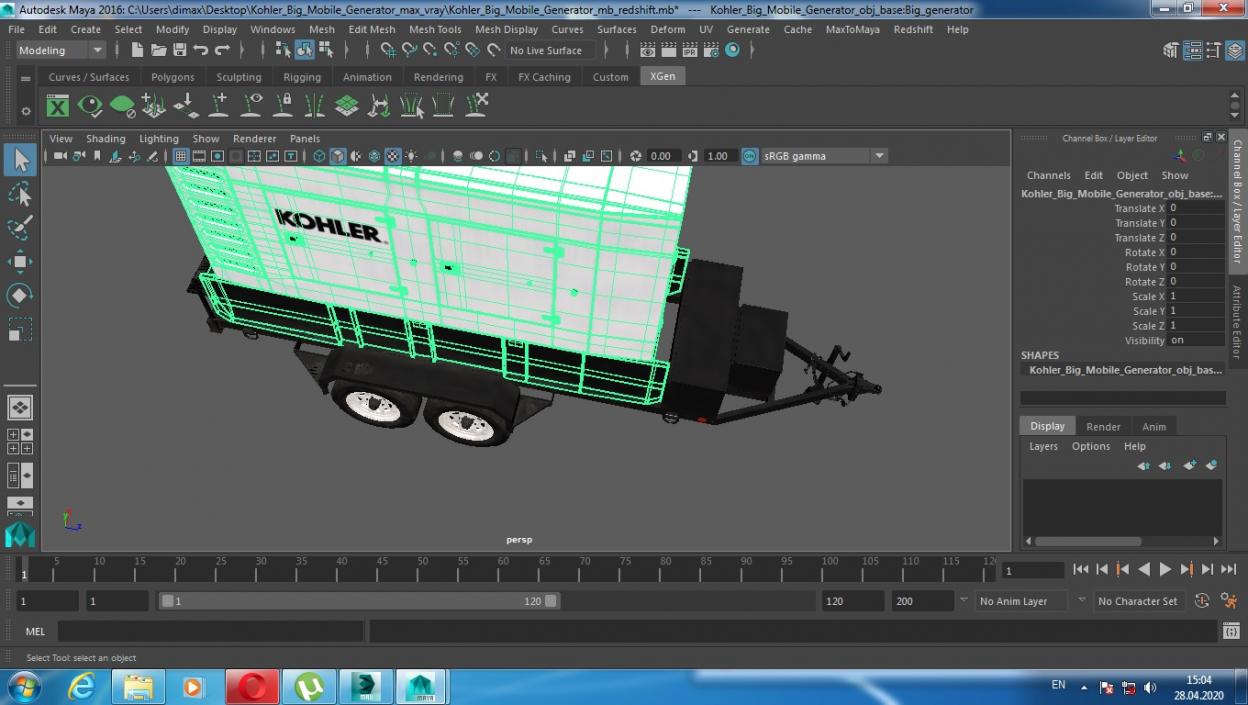 Kohler Big Mobile Generator 3D