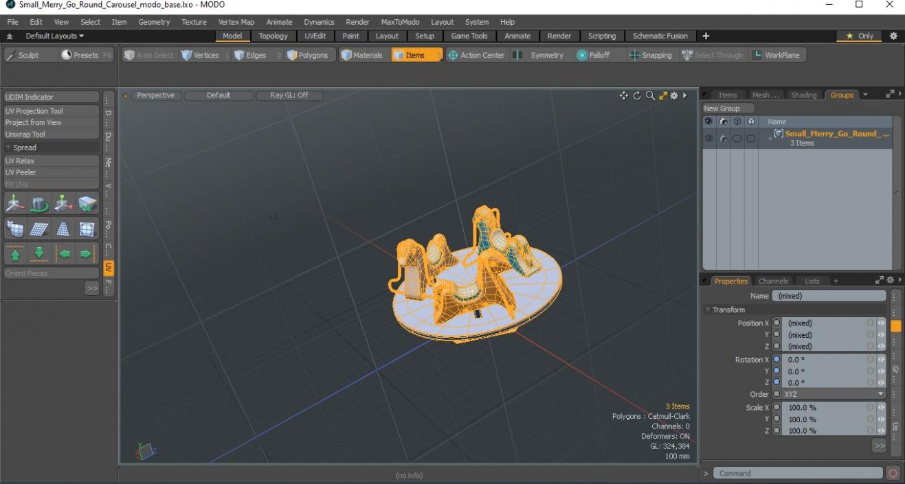 Small Merry Go Round Carousel 3D model