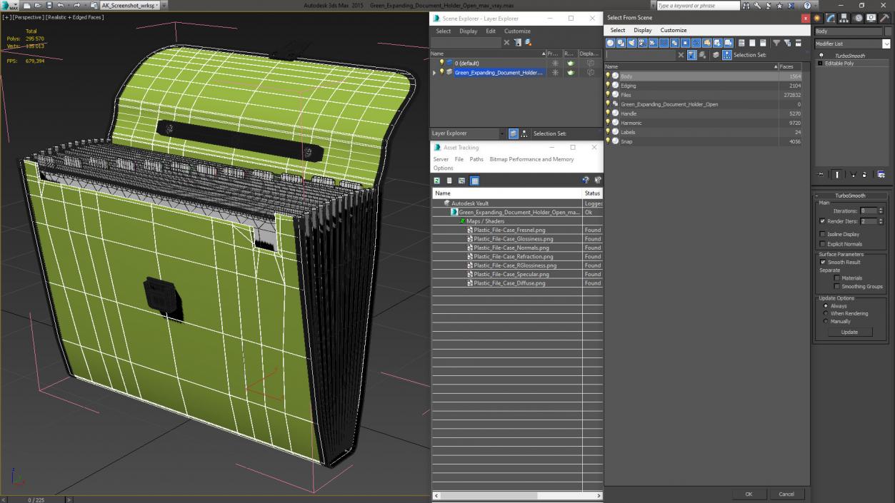 3D Green Expanding Document Holder Open