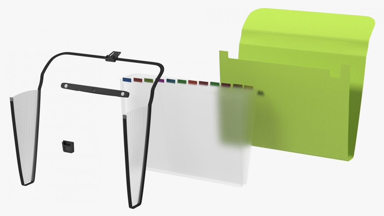 3D Green Expanding Document Holder Open