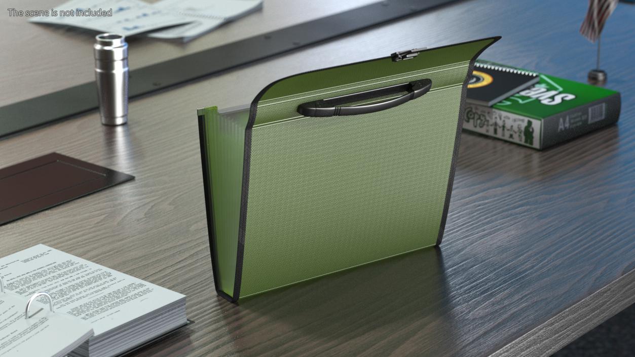 3D Green Expanding Document Holder Open