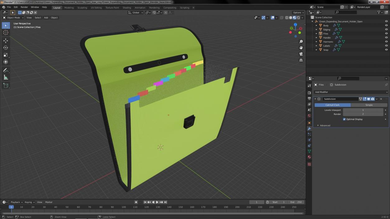 3D Green Expanding Document Holder Open