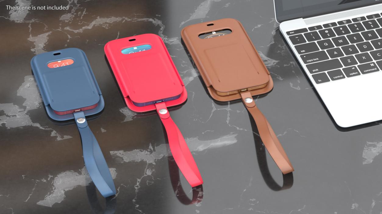 3D iPhone 12 Leather Sleeve with MagSafe Red