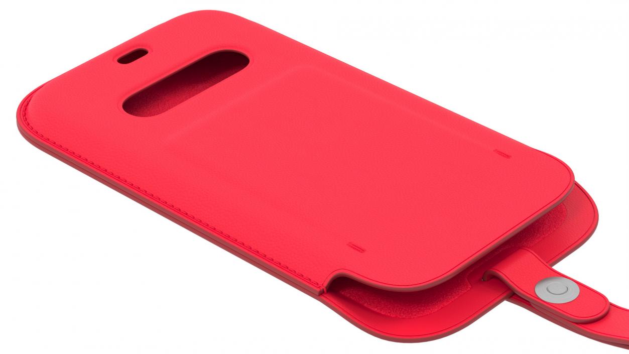 3D iPhone 12 Leather Sleeve with MagSafe Red