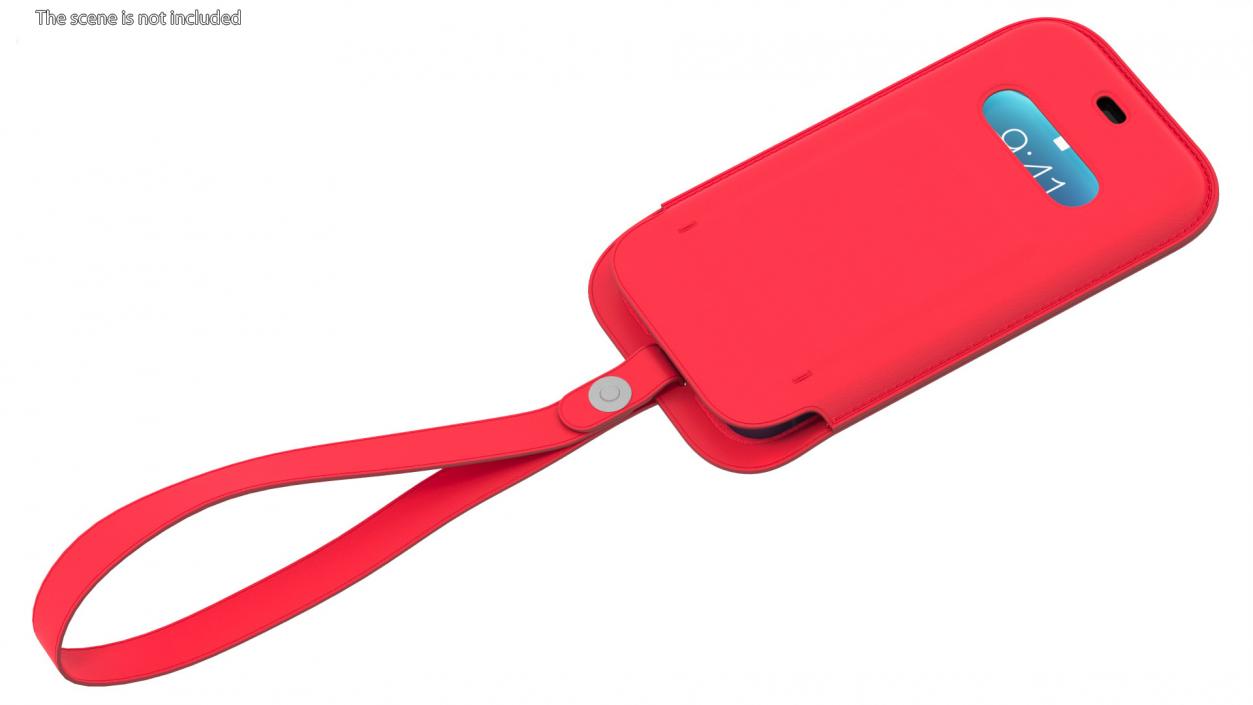 3D iPhone 12 Leather Sleeve with MagSafe Red