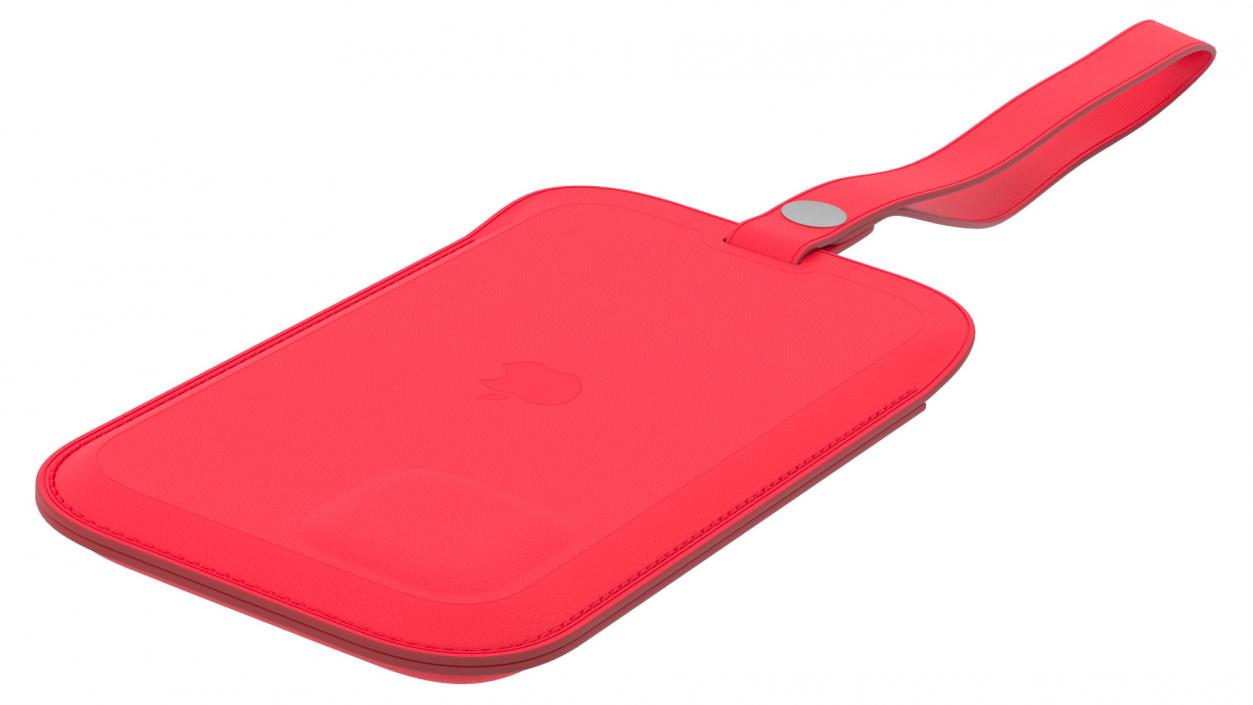 3D iPhone 12 Leather Sleeve with MagSafe Red