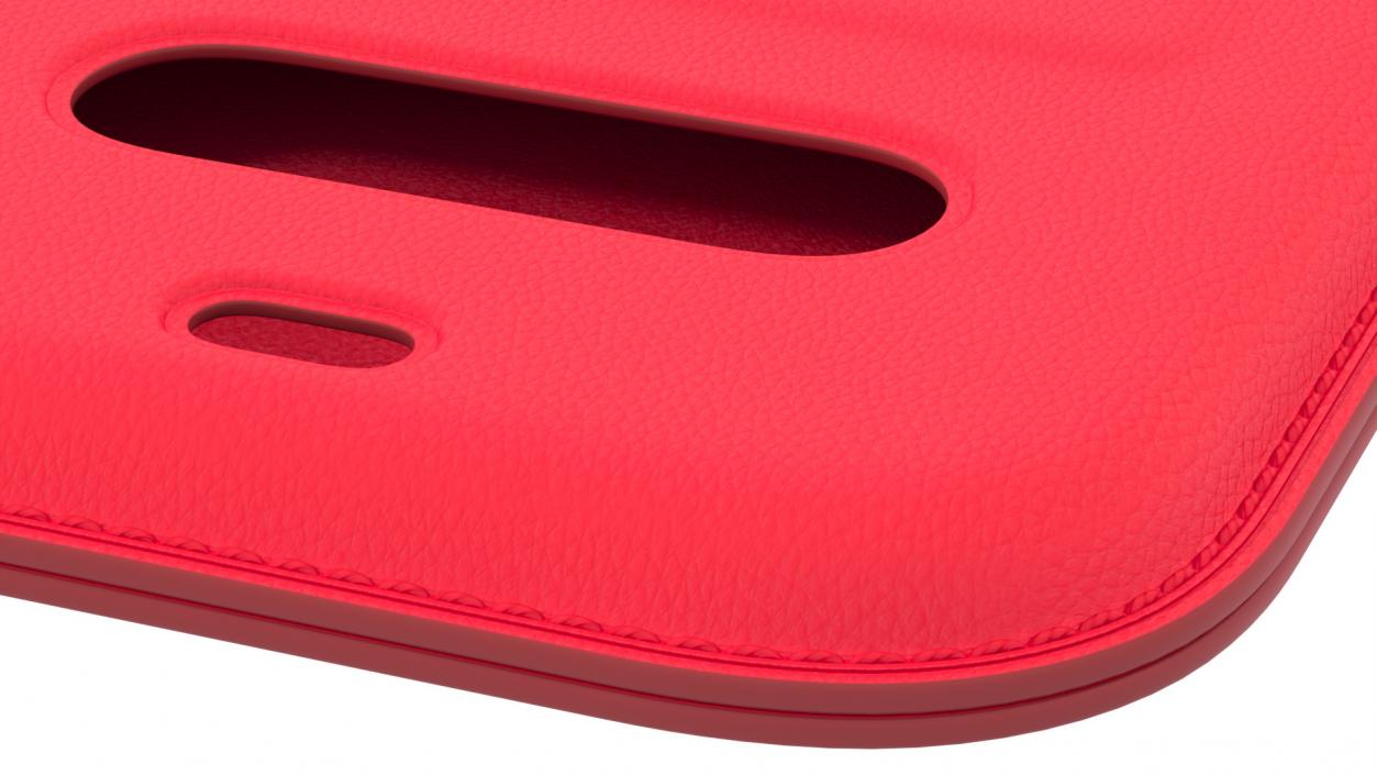 3D iPhone 12 Leather Sleeve with MagSafe Red