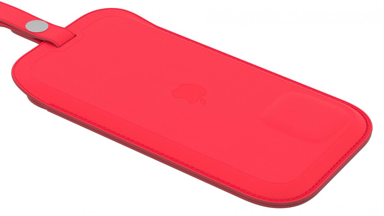 3D iPhone 12 Leather Sleeve with MagSafe Red