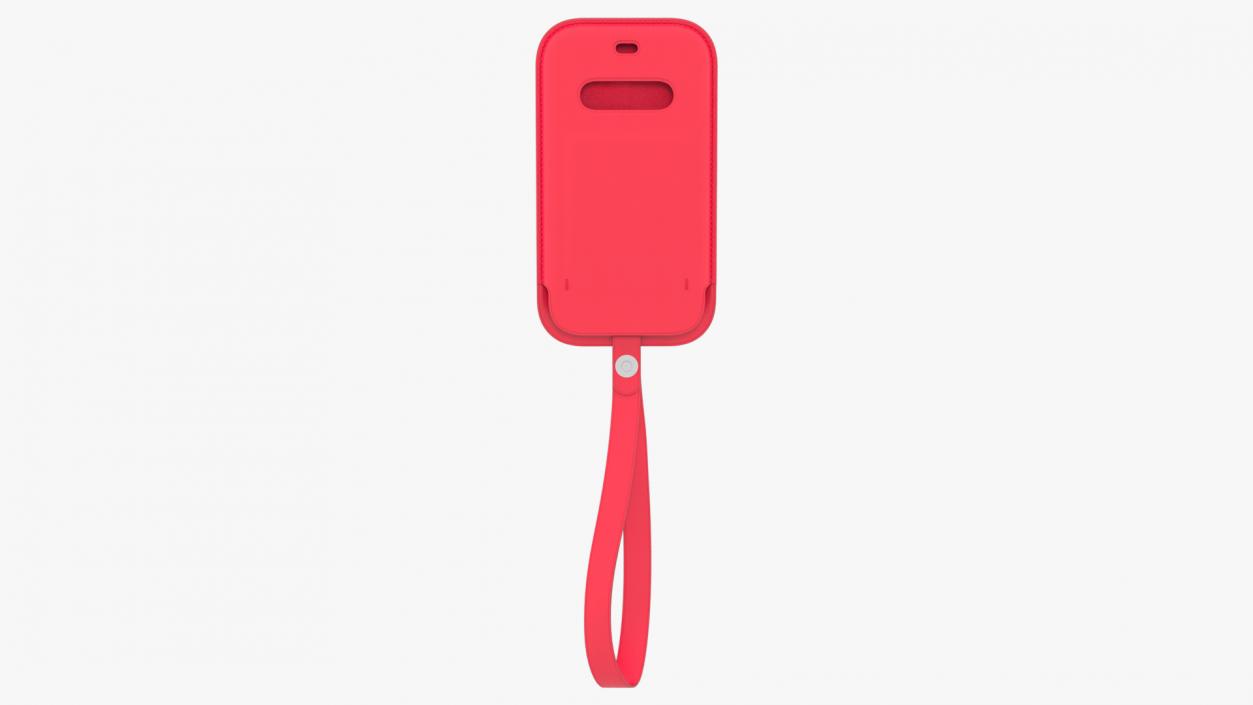 3D iPhone 12 Leather Sleeve with MagSafe Red