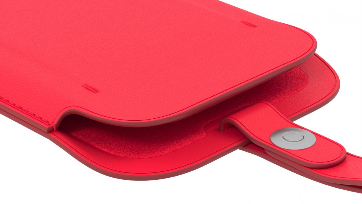 3D iPhone 12 Leather Sleeve with MagSafe Red