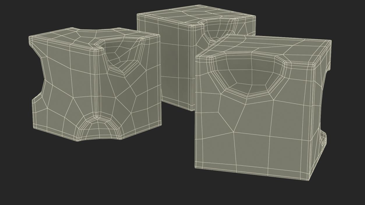 3D model Cartoon Cubes of Yellow Cheese