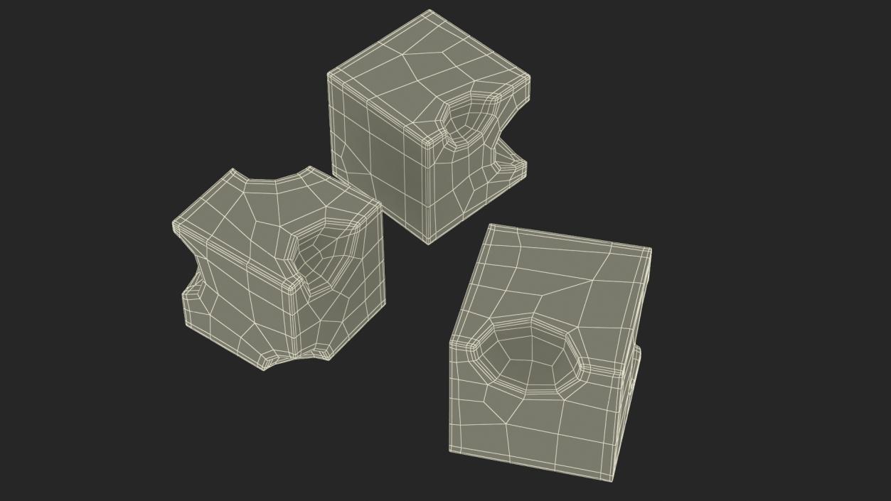 3D model Cartoon Cubes of Yellow Cheese