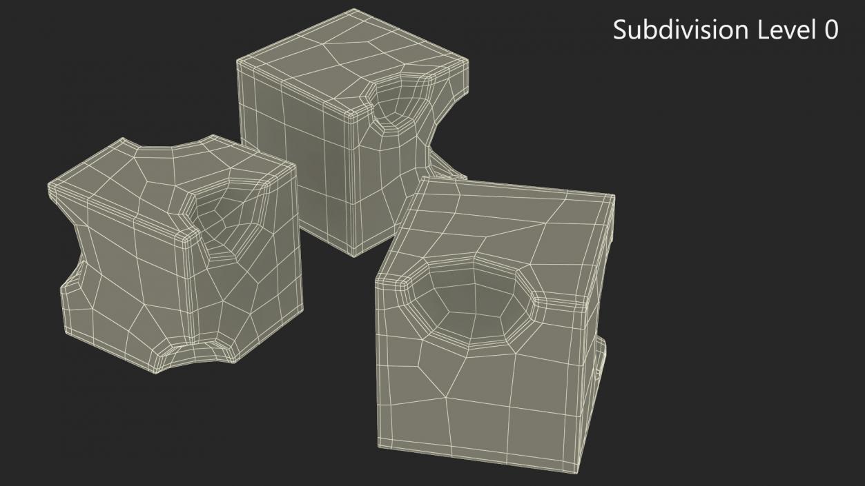 3D model Cartoon Cubes of Yellow Cheese