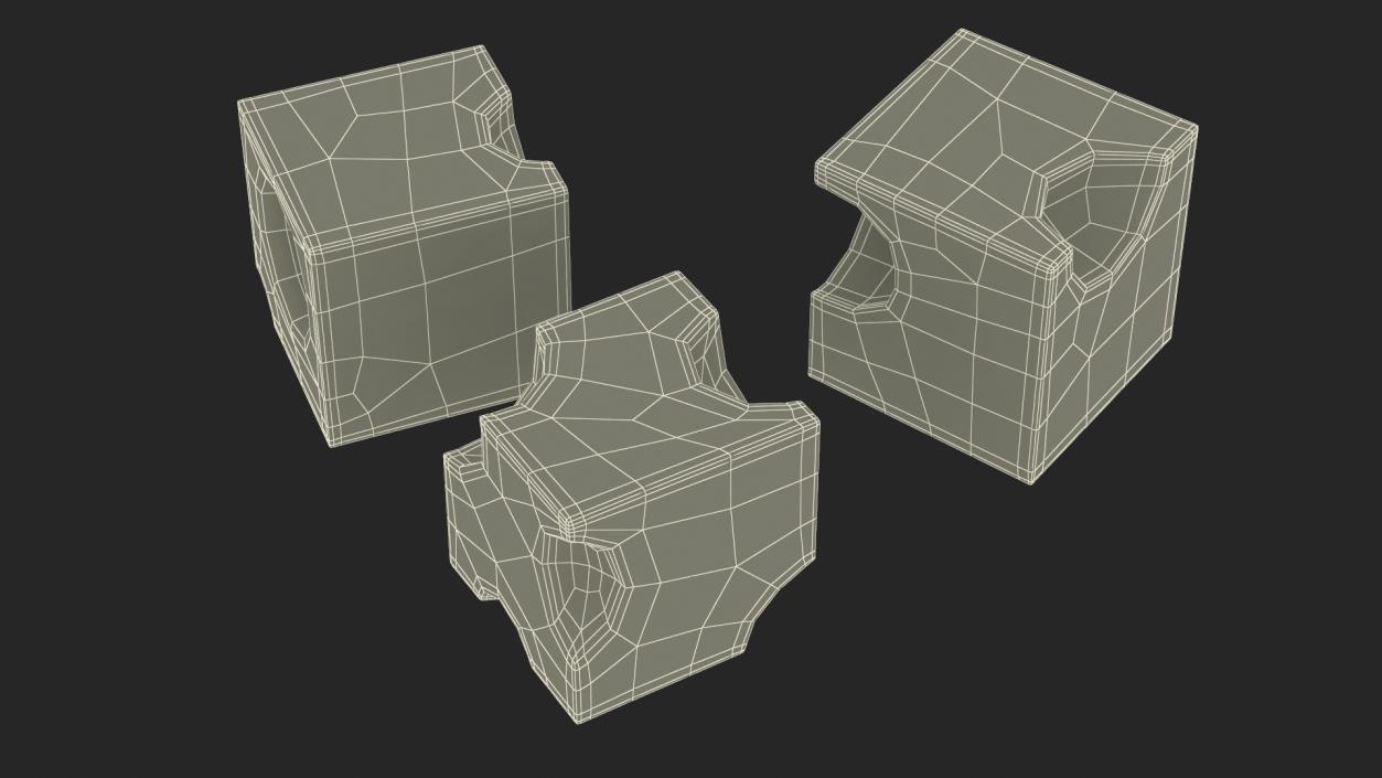 3D model Cartoon Cubes of Yellow Cheese