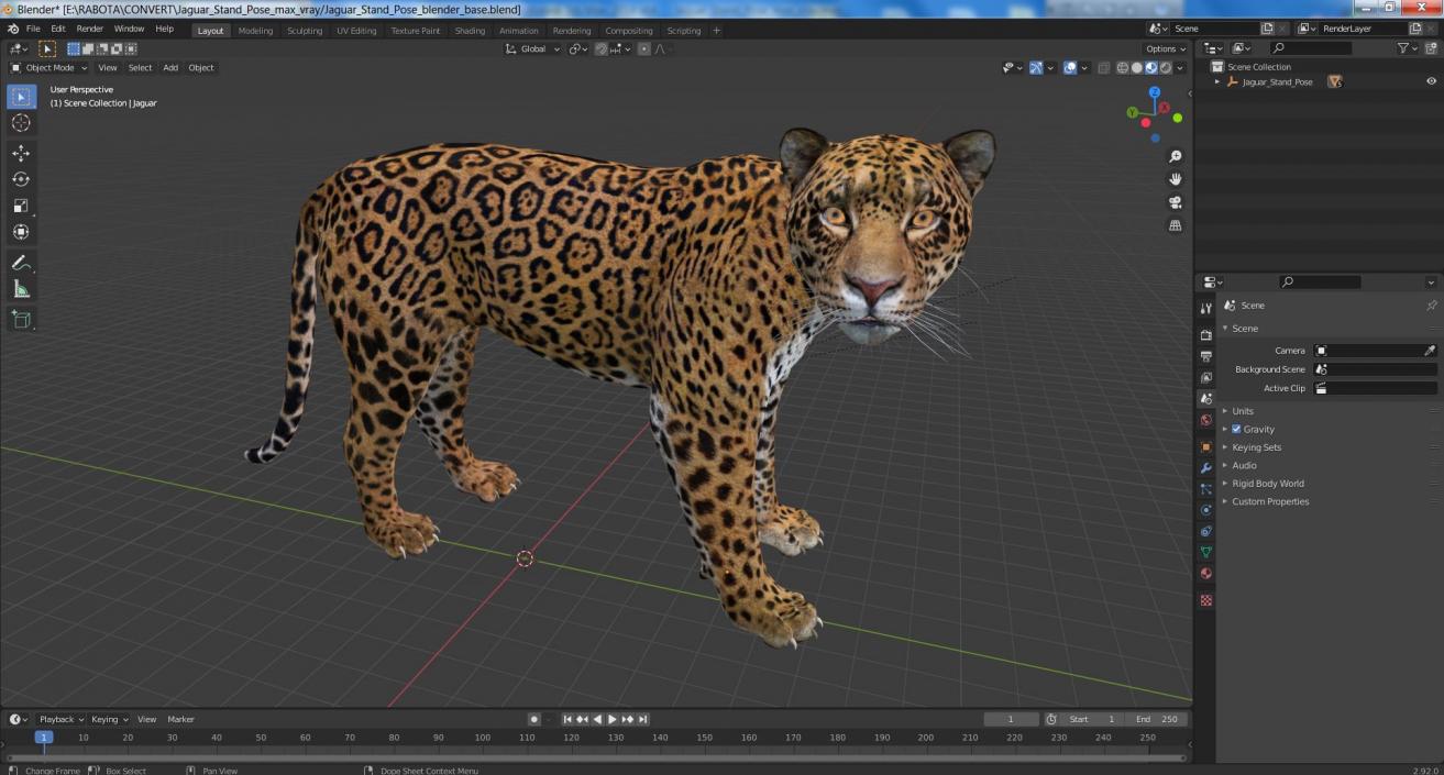 Jaguar Stand Pose 3D