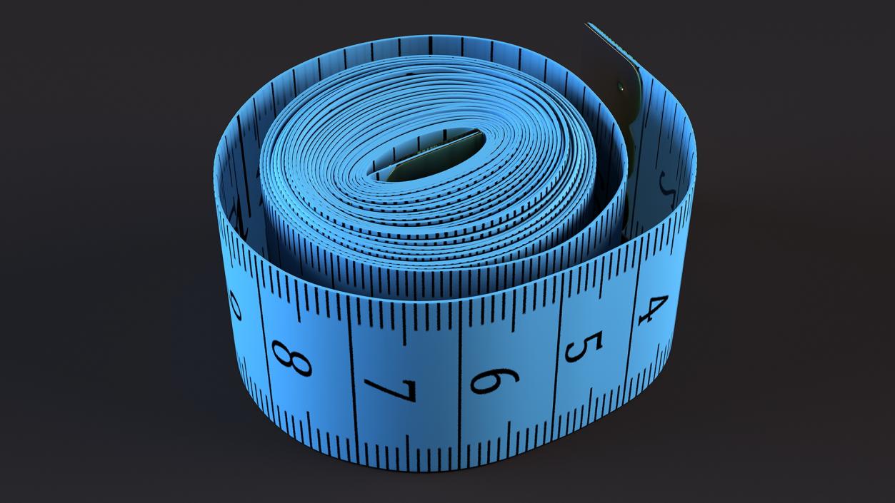 3D Blue Rolled Tailor Tape model