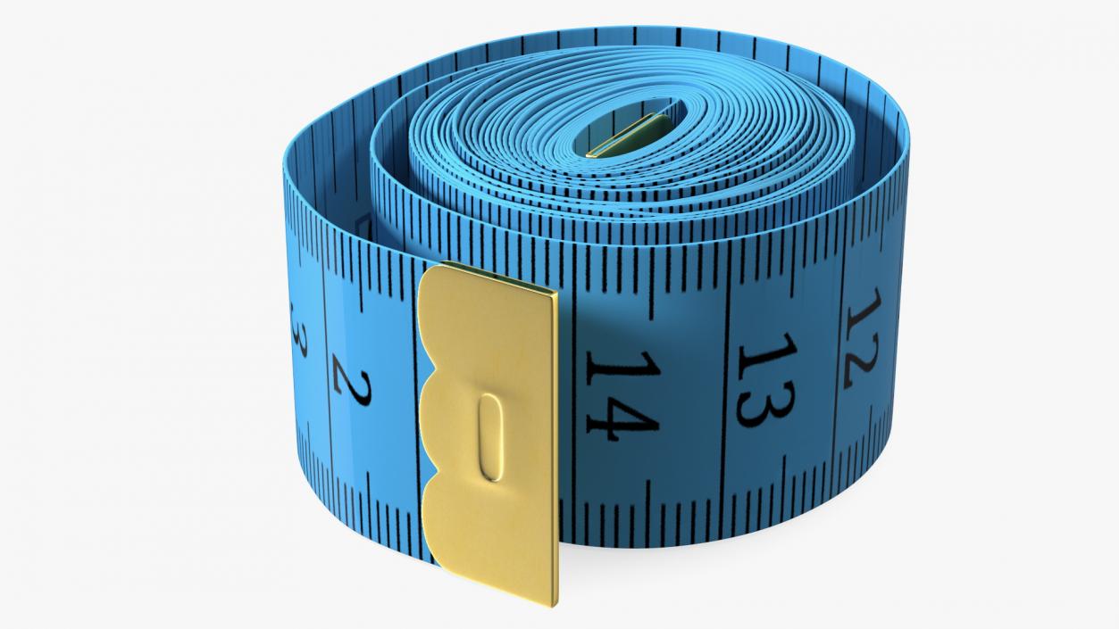 3D Blue Rolled Tailor Tape model