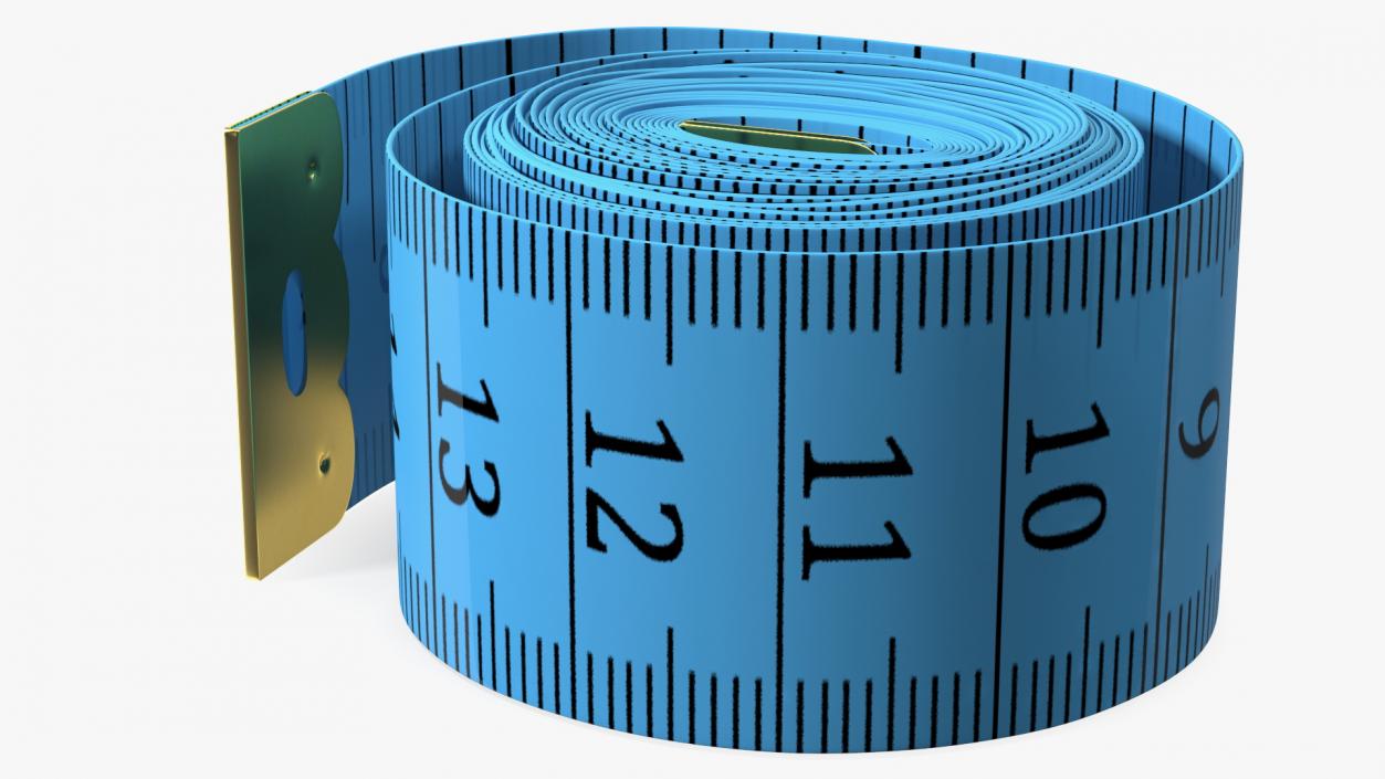 3D Blue Rolled Tailor Tape model