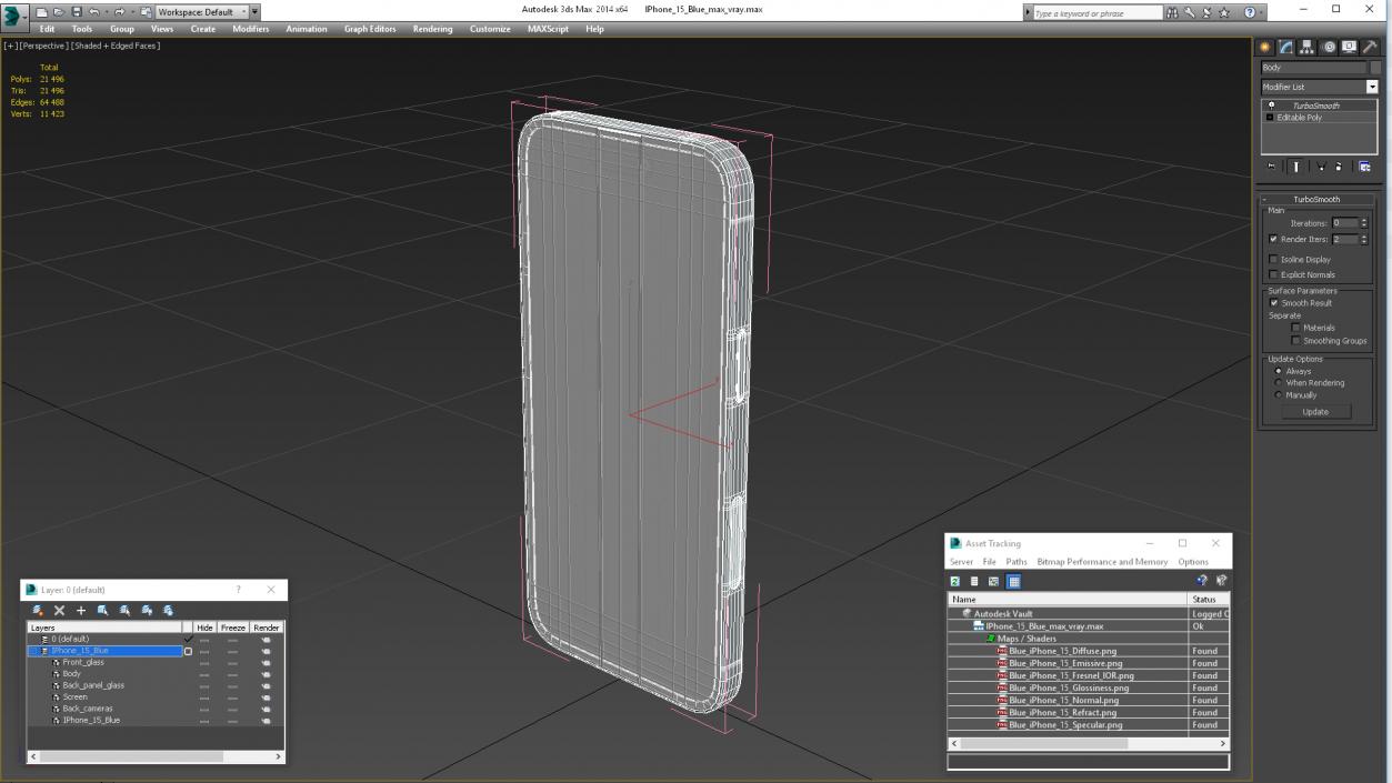 IPhone 15 Blue 3D model