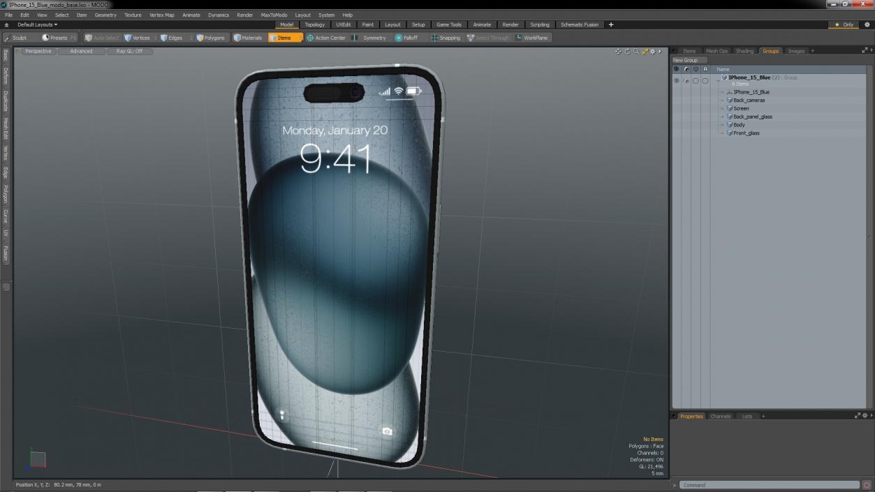 IPhone 15 Blue 3D model