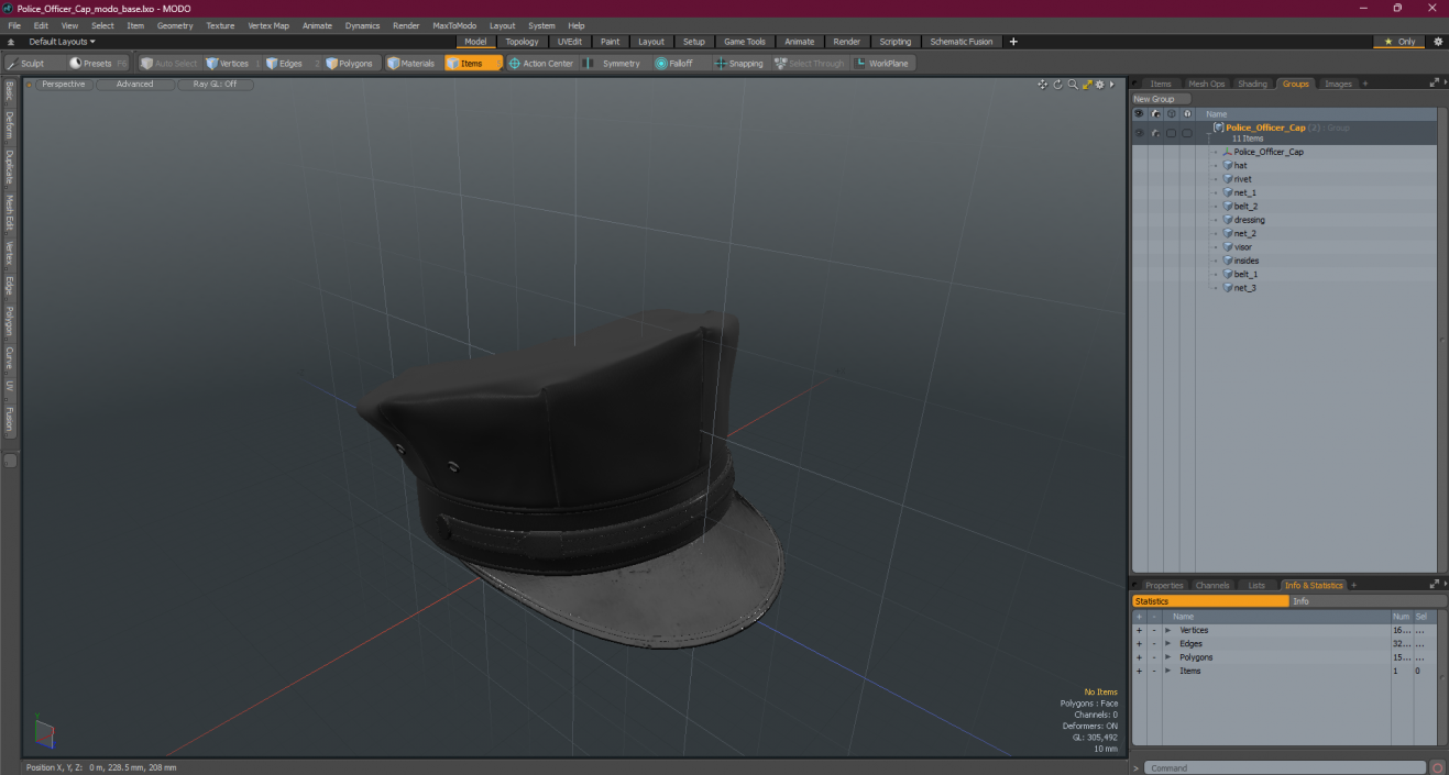 3D Police Officer Cap model