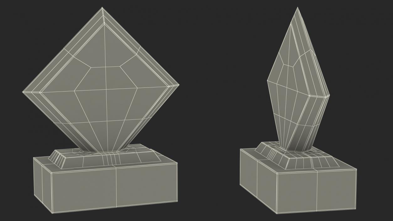 Glass Award Trophy Collection 3D model