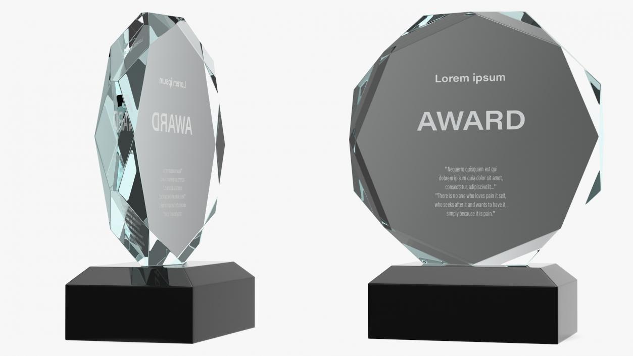 Glass Award Trophy Collection 3D model